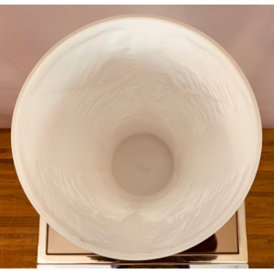 1970s Peill & Putzler White "Feather" Cylindrical Vase