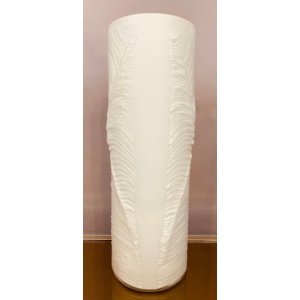 1970s Peill & Putzler White "Feather" Cylindrical Vase