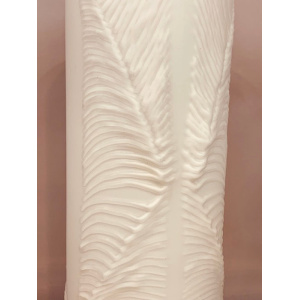 1970s Peill & Putzler White "Feather" Cylindrical Vase