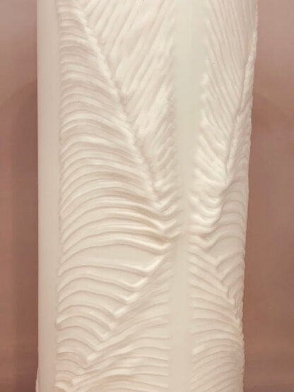 1970s Peill & Putzler White "Feather" Cylindrical Vase - Image 8