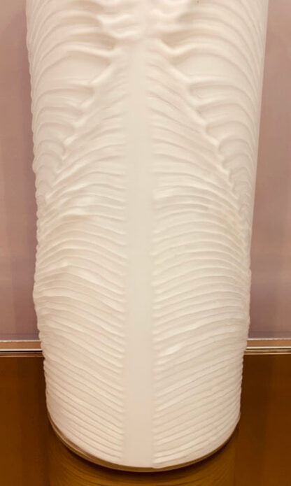 1970s Peill & Putzler White "Feather" Cylindrical Vase - Image 11