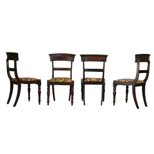 Set 4 Bar Back Mahogany Chairs