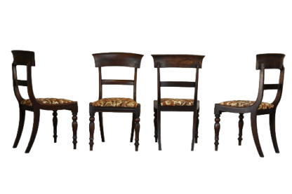 Set 4 Bar Back Mahogany Chairs
