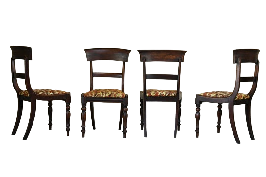 Set 4 Bar Back Mahogany Chairs