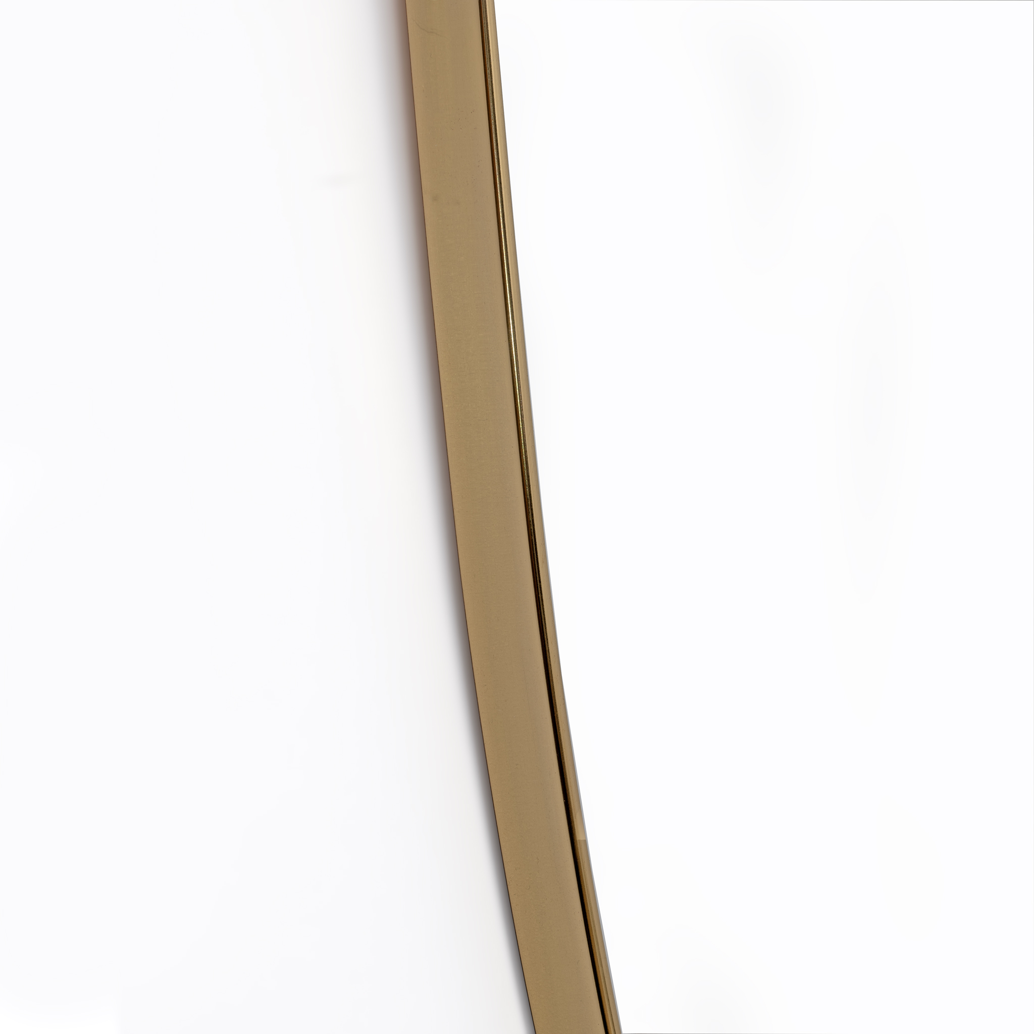 Attributed Gio Ponti Mid-century Modern Italian Brass Wall Mirror, 1950s