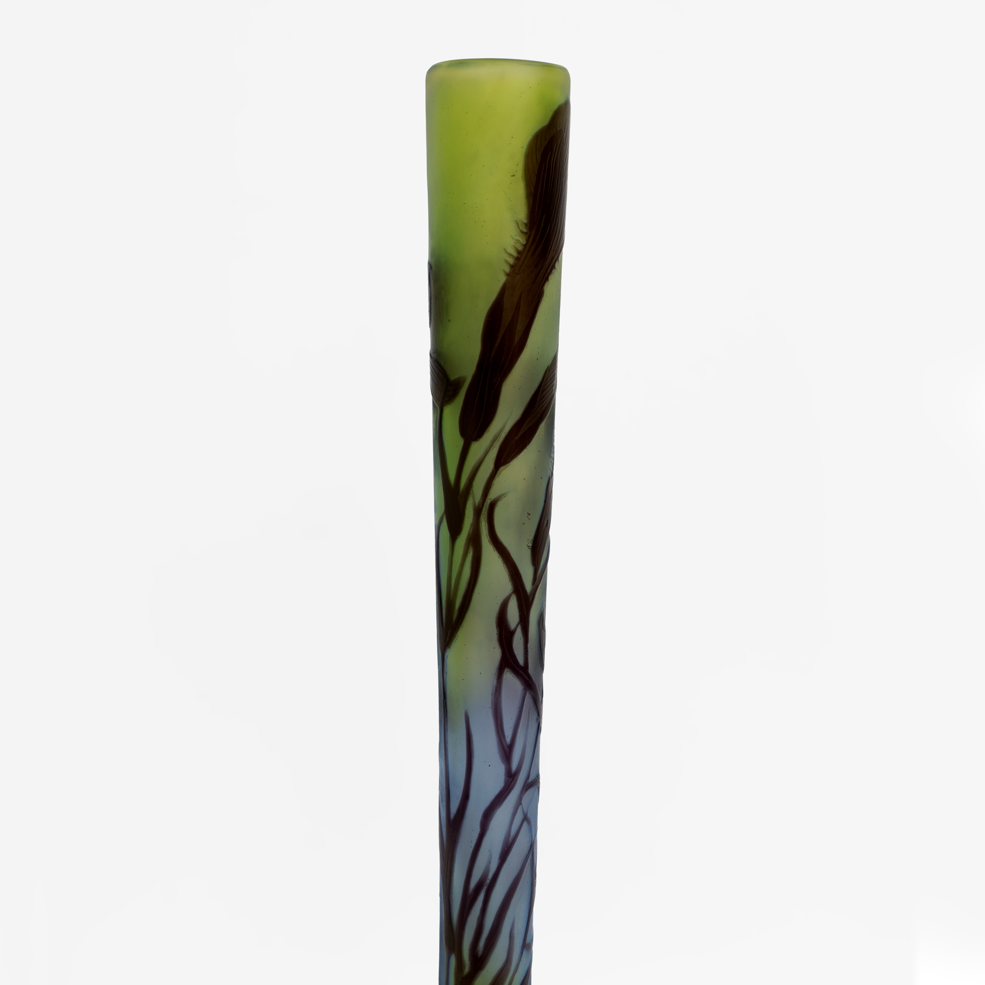 Émile Gallé Art Nouveau Floral Decoration Cameo Bulb Glass Vase, France 1900