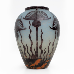 Le Verre Francais Art Nouveau Artistic Glass Vase by Charles Schneider, 1924