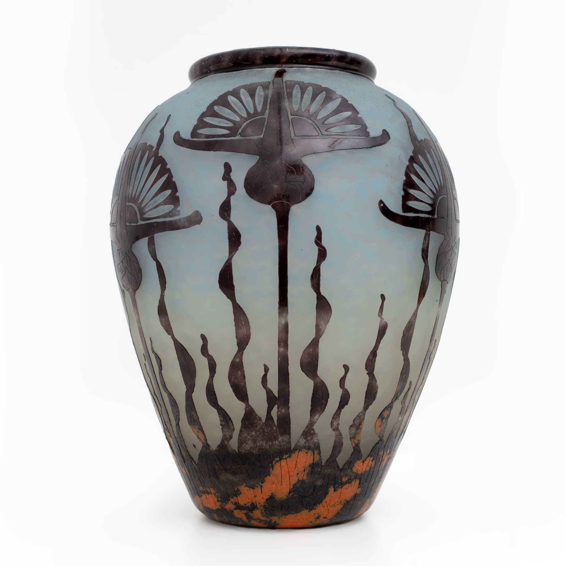 Le Verre Francais Art Nouveau Artistic Glass Vase by Charles Schneider, 1924