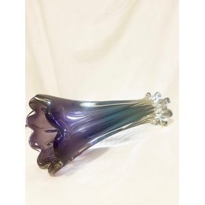 An absolutely stunning purple blue sommerso twisted art glass vase by Murano from the 1960's
