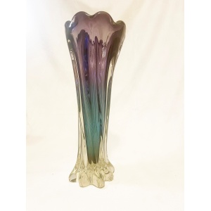 An absolutely stunning purple blue sommerso twisted art glass vase by Murano from the 1960's