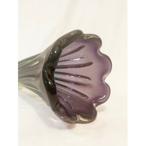 An absolutely stunning purple blue sommerso twisted art glass vase by Murano from the 1960's