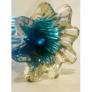 An absolutely stunning purple blue sommerso twisted art glass vase by Murano from the 1960's