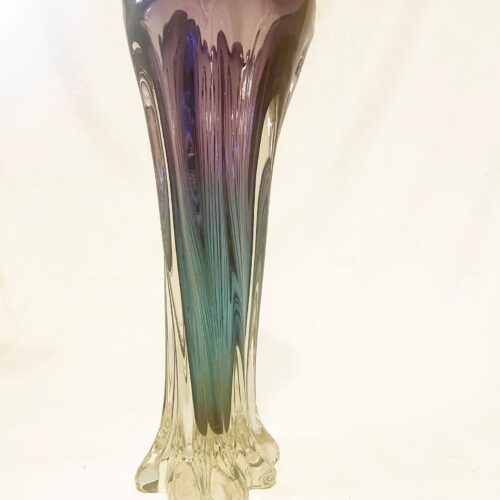 An absolutely stunning purple blue sommerso twisted art glass vase by Murano from the 1960's