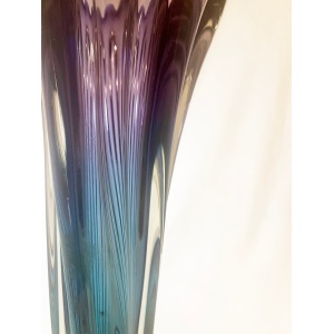 An absolutely stunning purple blue sommerso twisted art glass vase by Murano from the 1960's