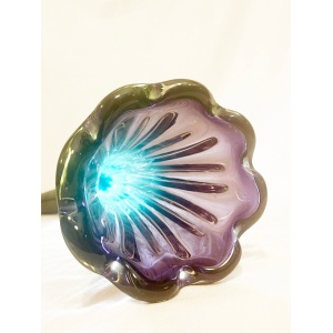 An absolutely stunning purple blue sommerso twisted art glass vase by Murano from the 1960's