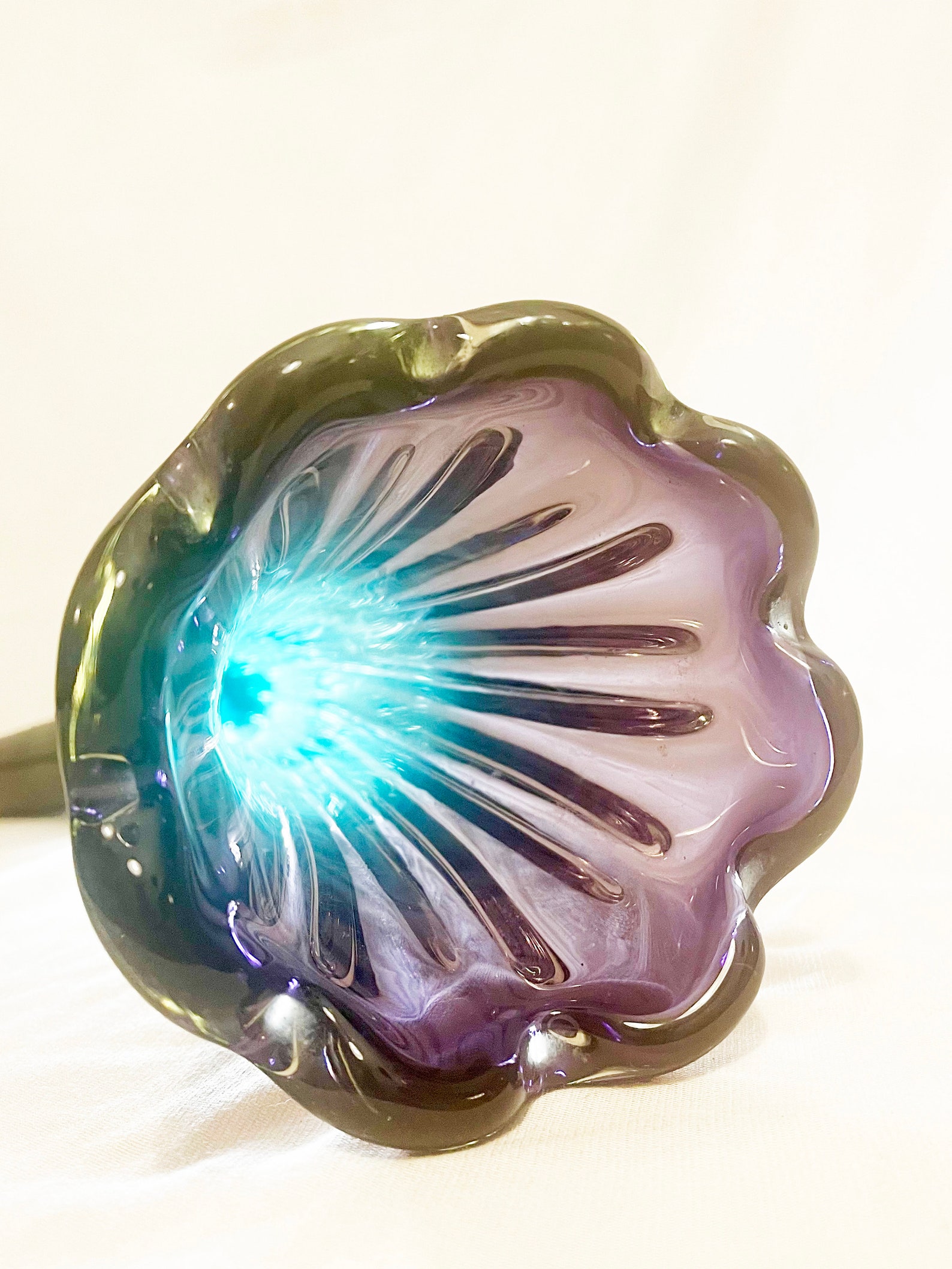 An absolutely stunning purple blue sommerso twisted art glass vase by Murano from the 1960's