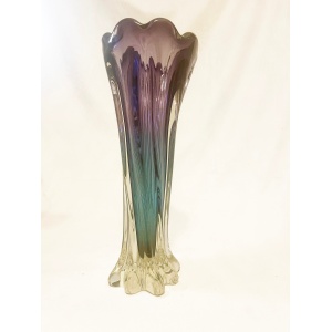 An absolutely stunning purple blue sommerso twisted art glass vase by Murano from the 1960's