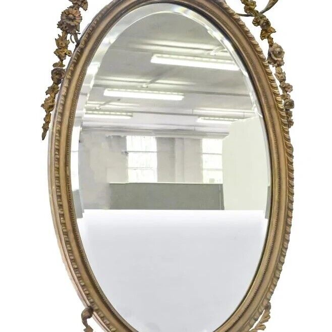 Antique 19th Century Gilt Wood And Composition Mirror Neo Classical Style