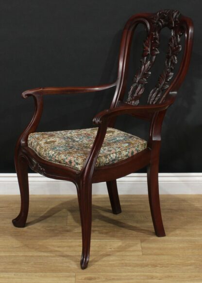 Antique Anglo Indian Carved Open Armchair Circa 1850 - Image 3