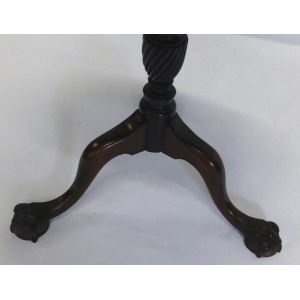 Antique Chippendale Revival Mahogany Tripod Table Late 19th Century Victorian