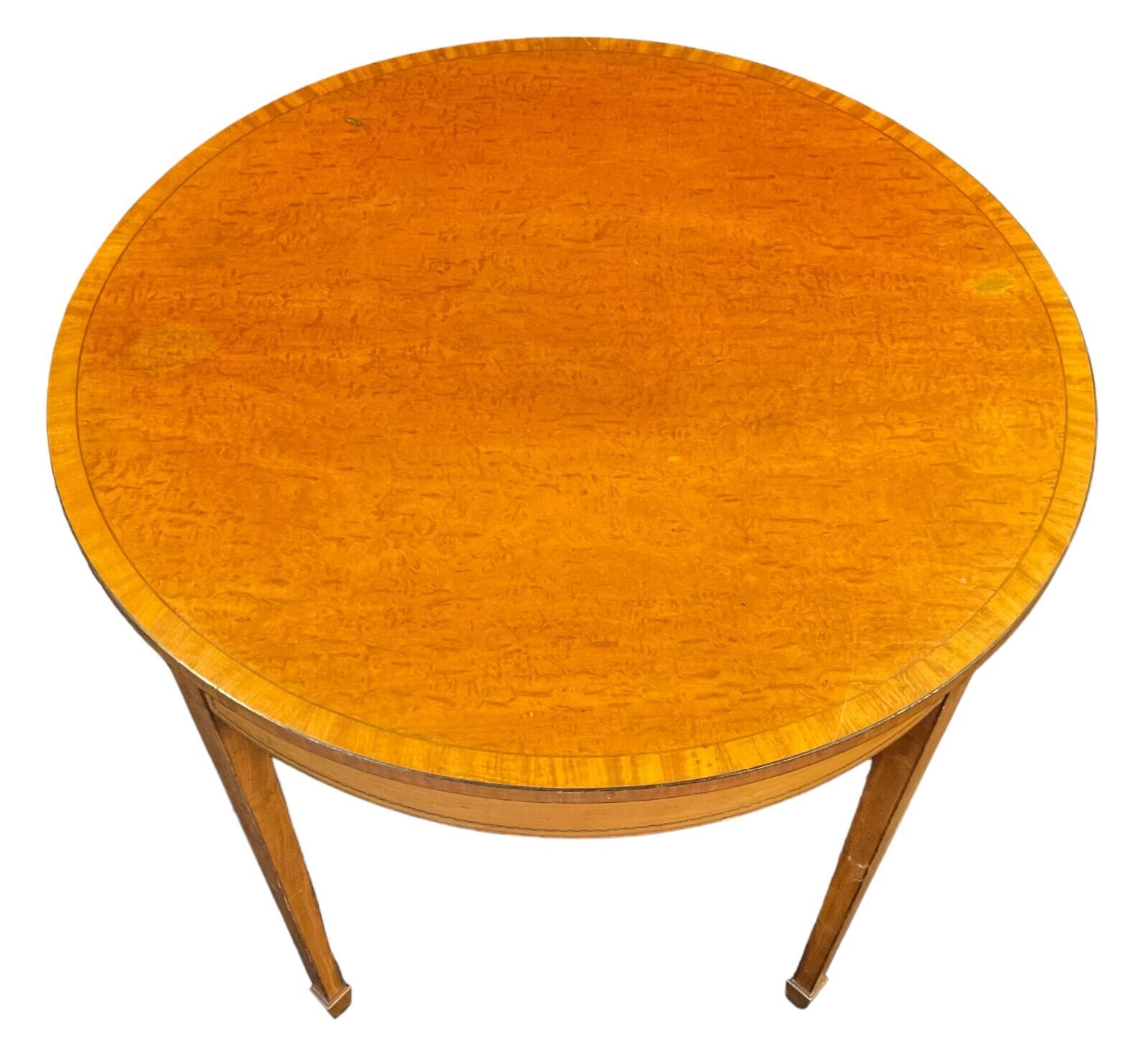 Antique Edwardian Sheraton Revival Satinwood Centre Table