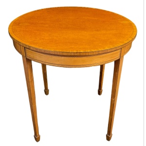 Antique Edwardian Sheraton Revival Satinwood Centre Table