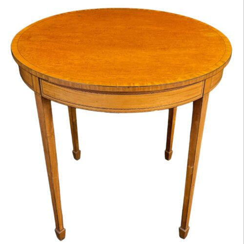 Antique Edwardian Sheraton Revival Satinwood Centre Table