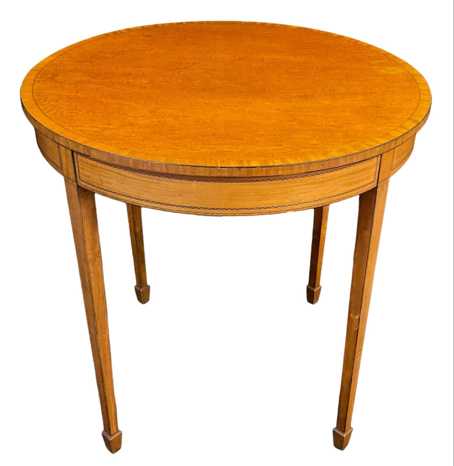 Antique Edwardian Sheraton Revival Satinwood Centre Table