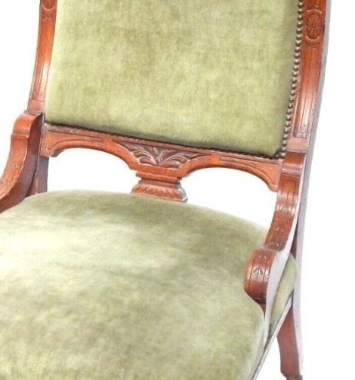 Antique Edwardian Walnut Drawing Room Chair