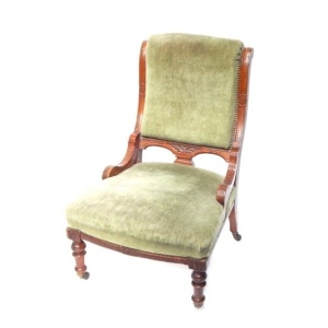 Antique Edwardian Walnut Drawing Room Chair