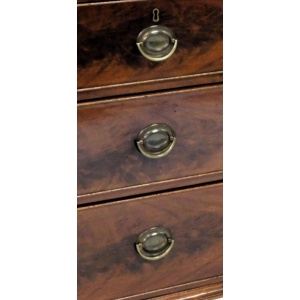 Antique Flame Mahogany Chest Of Drawers Early 19th Century Circa 1810