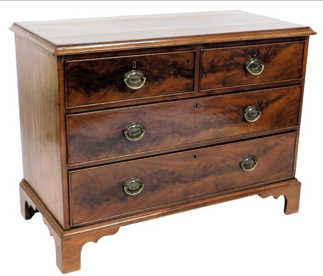 Antique Flame Mahogany Chest Of Drawers Early 19th Century Circa 1810