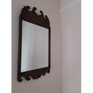Antique Oak Vauxhall Style Mirror Late 19th Century