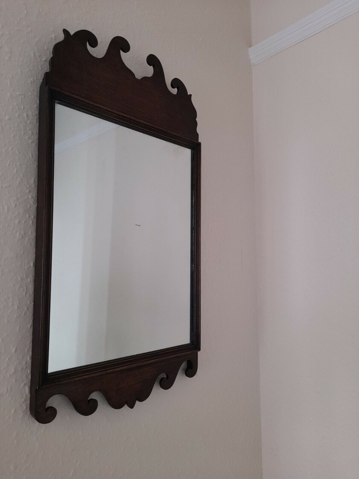 Antique Oak Vauxhall Style Mirror Late 19th Century