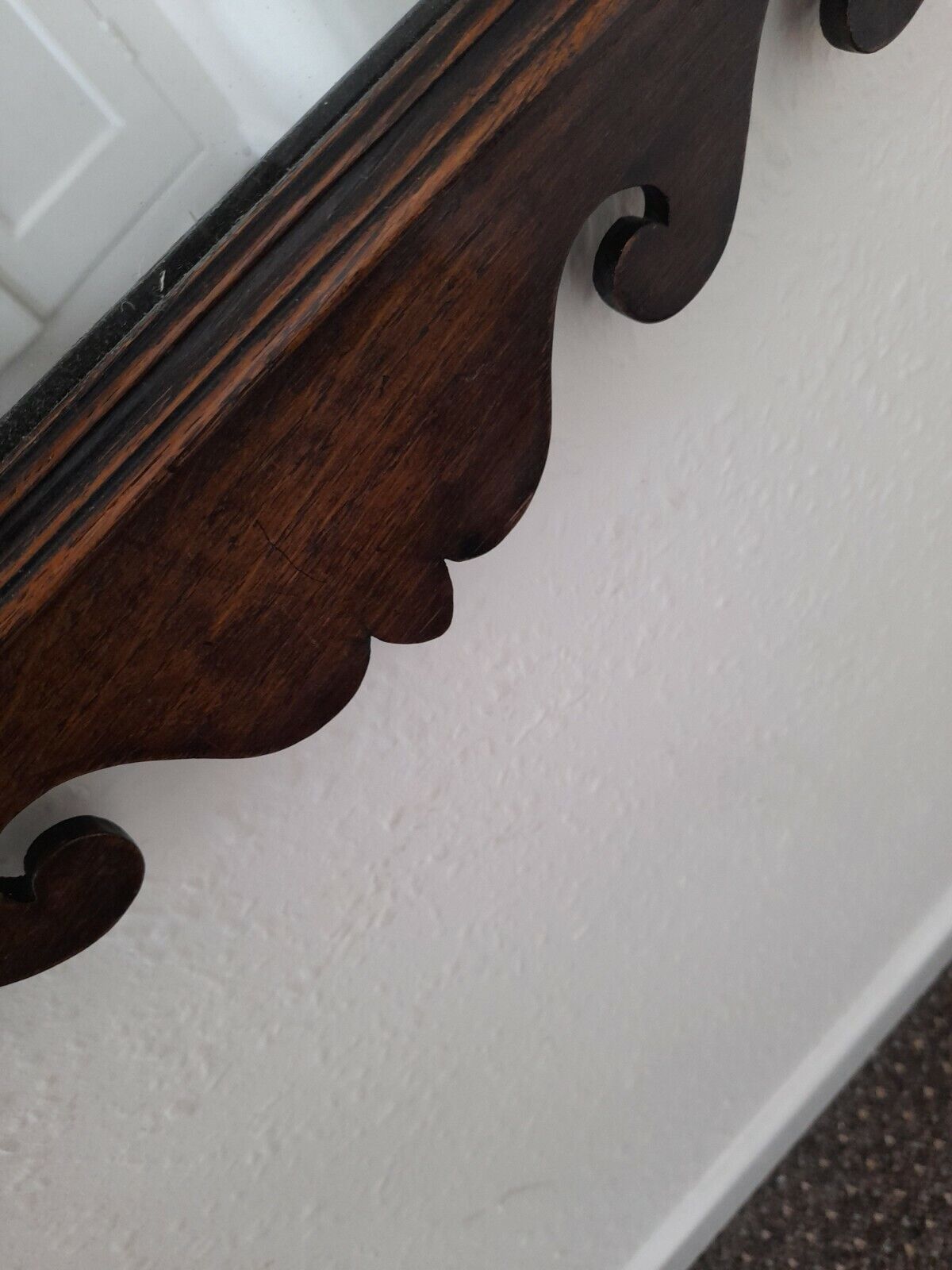 Antique Oak Vauxhall Style Mirror Late 19th Century