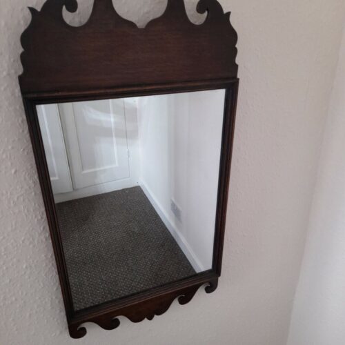 Antique Oak Vauxhall Style Mirror Late 19th Century