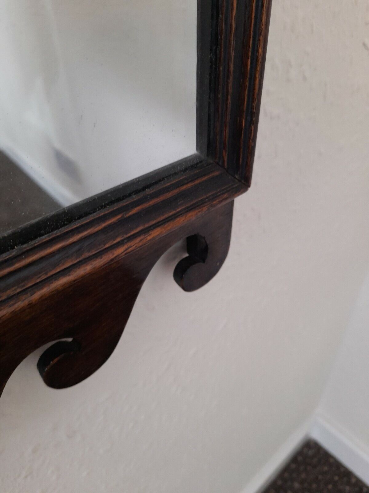 Antique Oak Vauxhall Style Mirror Late 19th Century
