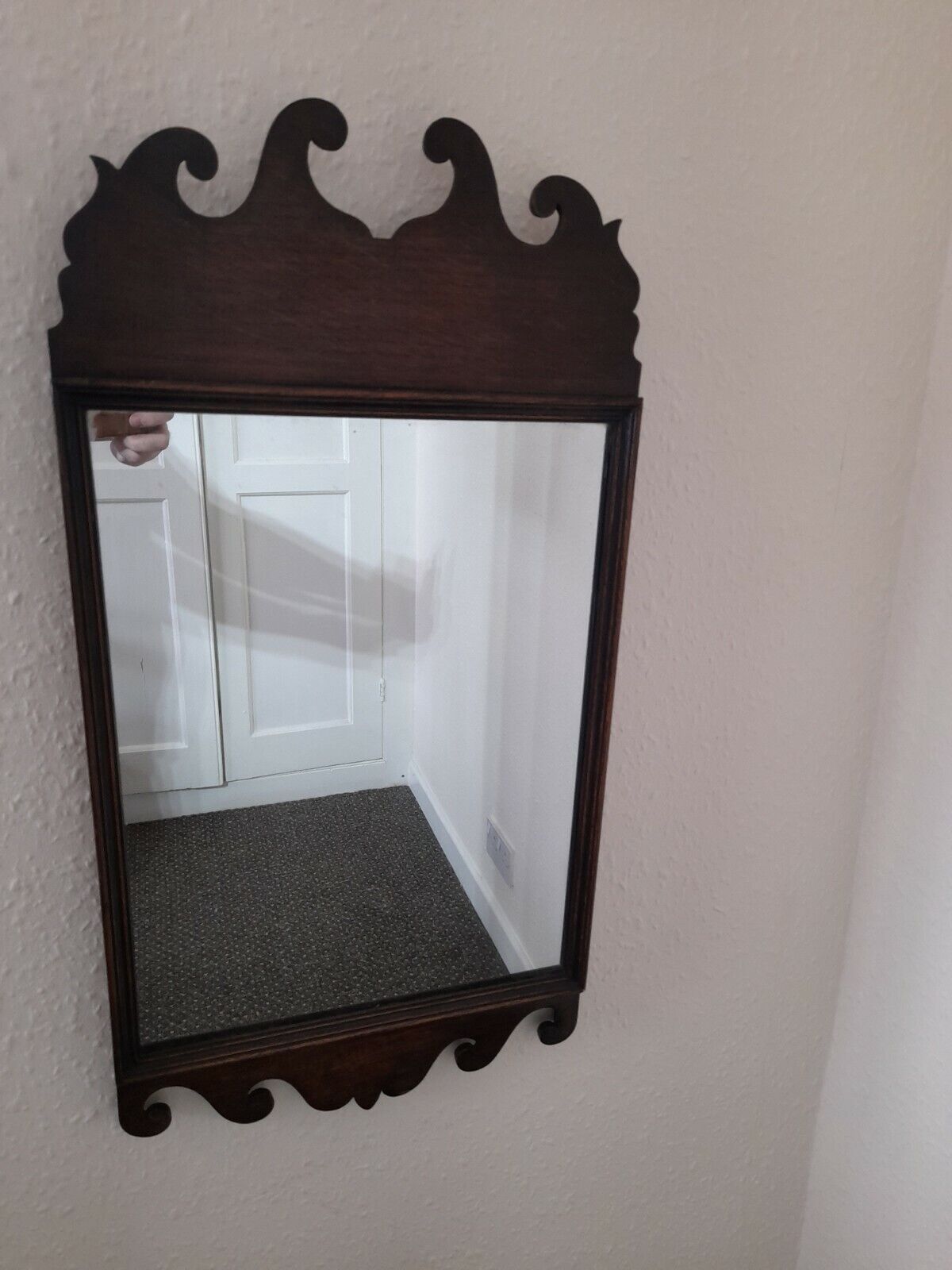 Antique Oak Vauxhall Style Mirror Late 19th Century
