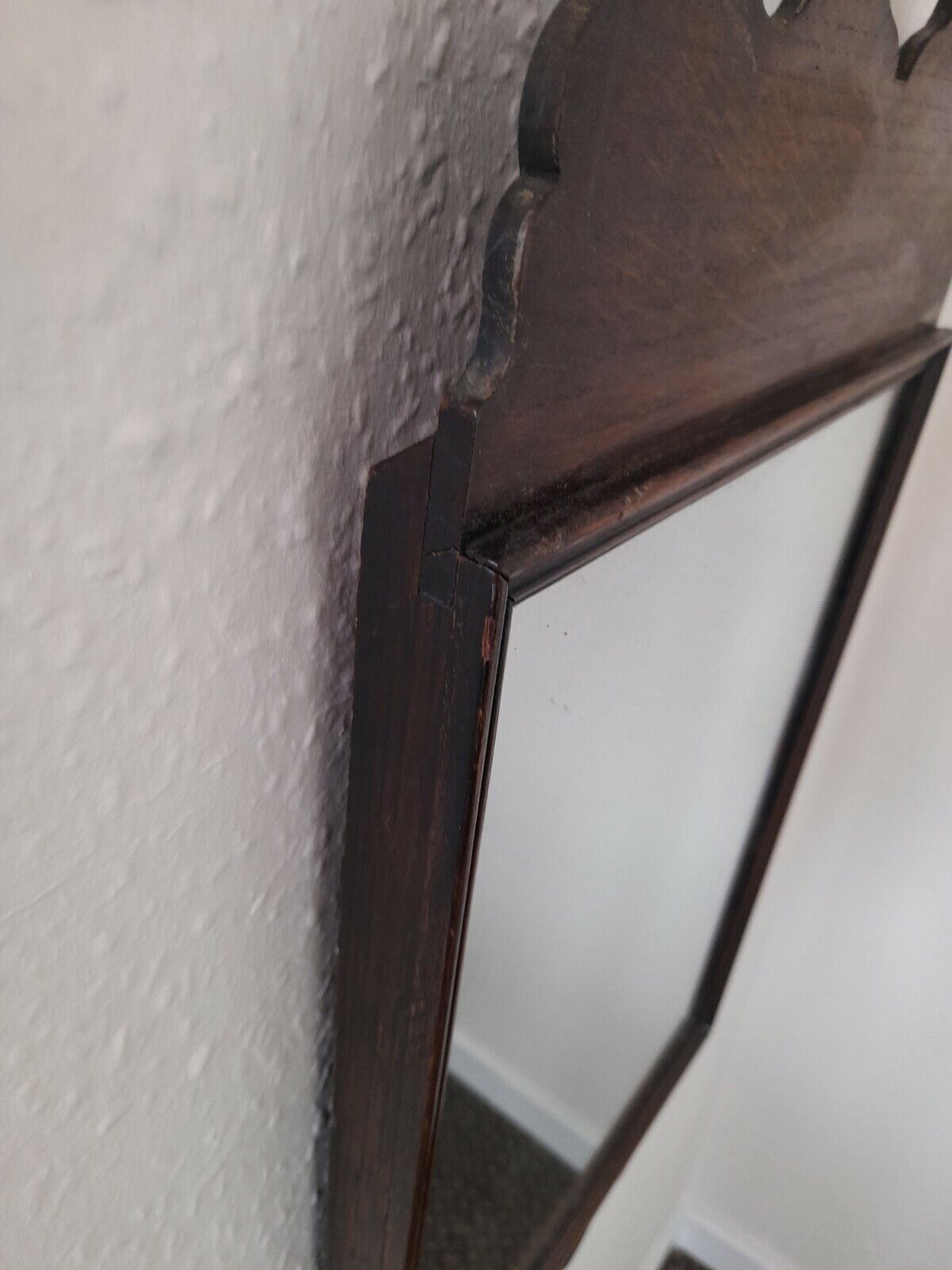 Antique Oak Vauxhall Style Mirror Late 19th Century