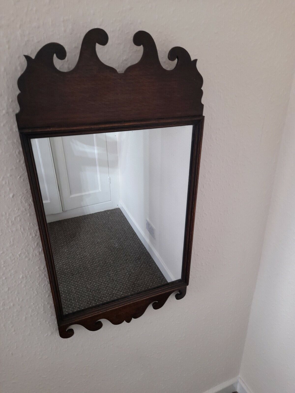 Antique Oak Vauxhall Style Mirror Late 19th Century