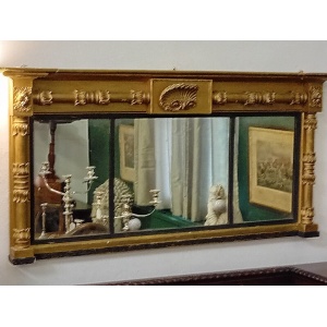 Antique Regency Giltwood Overmantle Mirror Circa 1810 55 Inches Wide