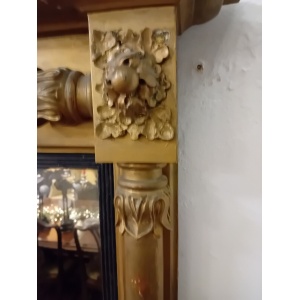 Antique Regency Giltwood Overmantle Mirror Circa 1810 55 Inches Wide