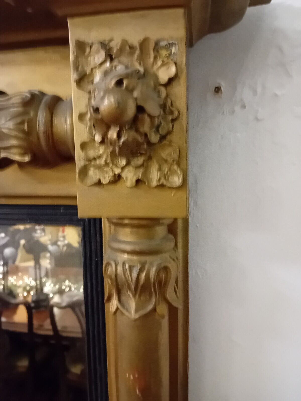 Antique Regency Giltwood Overmantle Mirror Circa 1810 55 Inches Wide