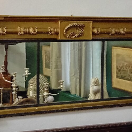 Antique Regency Giltwood Overmantle Mirror Circa 1810 55 Inches Wide