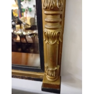 Antique Regency Giltwood Overmantle Mirror Circa 1810 55 Inches Wide