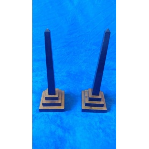 Antique treen Gentlemen`s library desk obelisks pair Grand tour manner 12.5 "