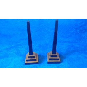 Antique treen Gentlemen`s library desk obelisks pair Grand tour manner 12.5 "