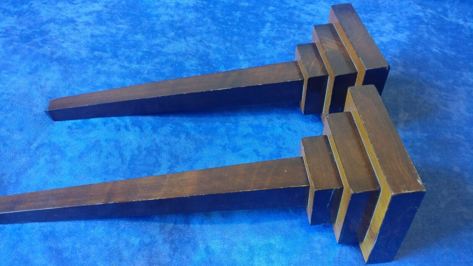 Antique treen Gentlemen`s library desk obelisks pair Grand tour manner 12.5 "