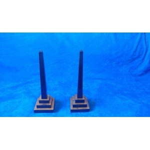Antique treen Gentlemen`s library desk obelisks pair Grand tour manner 12.5 "