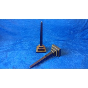 Antique treen Gentlemen`s library desk obelisks pair Grand tour manner 12.5 "